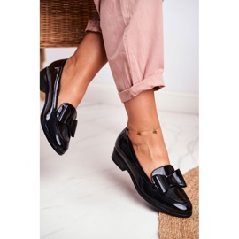 Vinceza Mocasines Mujer Lacado Negro Lazo Trixi 3