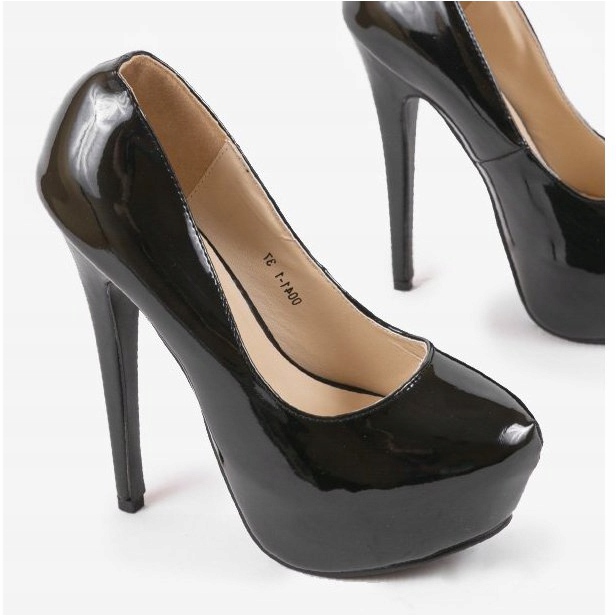 Tacones altos negros lacados 0041-1 2
