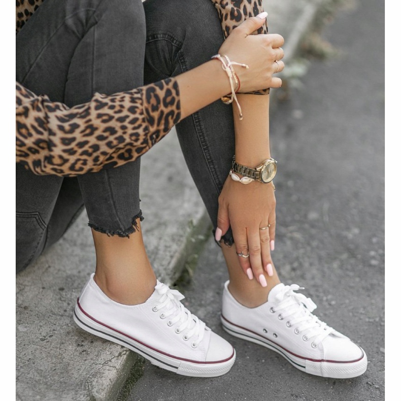 Zapatillas de mujer clásicas blancas TH68-1 blanco 1