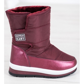 GOLL Botas de nieve burdeos con velcro rojo 2