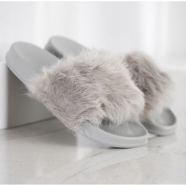 SHELOVET Zapatillas de Goma con Piel gris 3