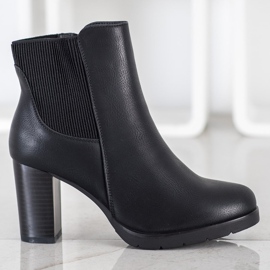 J. Star Botas de tacón alto con estilo negro 2