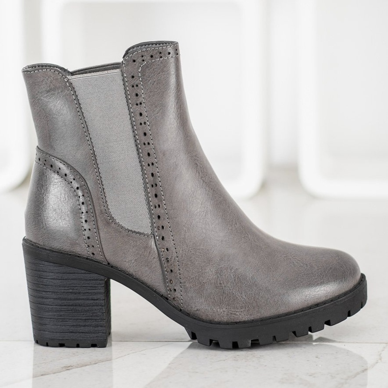 J. Star Botas sin cordones en la plataforma gris 2