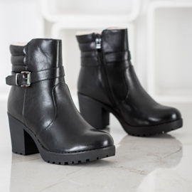 J. Star Cómodas botas de cuero ecológico negro 1
