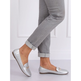 Mocasines plateados metalizados 9F176 Silver plata gris 3