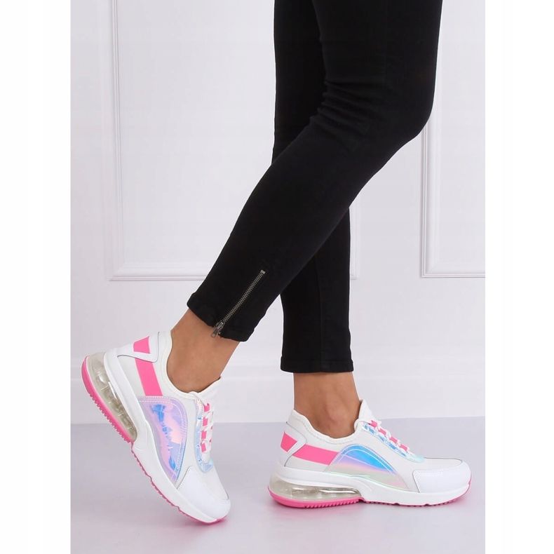 Zapatillas deportivas de mujer blancas F-3336 WHITE / FUSHIA blanco rosado 2