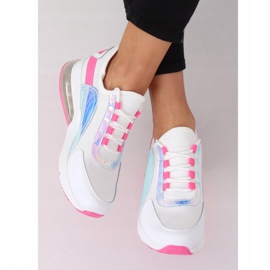 Zapatillas deportivas de mujer blancas F-3336 WHITE / FUSHIA blanco rosado 3