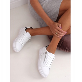 Zapatillas de mujer blancas KK-206 BLANCO / NEGRO 3