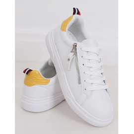 Zapatillas de mujer blancas KK-206 BLANCO / AMARILLO 1