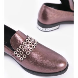 Zapatos bajos granate para mujer C18-6251 rojo multicolor 3