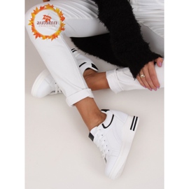 Zapatillas blancas BY-0370 BLANCO / NEGRO con cuña oculta 1