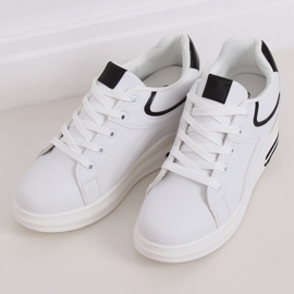 Zapatillas blancas BY-0370 BLANCO / NEGRO con cuña oculta 2