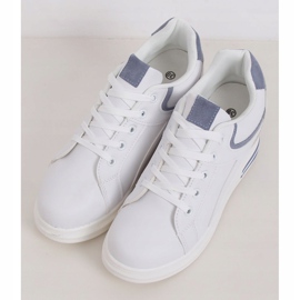 Zapatillas blancas BY-0370 BLANCO / AZUL con cuña oculta 1