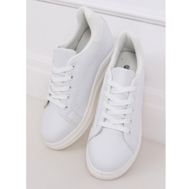 Blanco MY-0367 Zapatillas blancas con tacón de cuña oculto 1