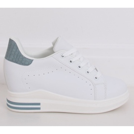 Zapatillas blancas MY-0367 BLANCO / AZUL con cuña oculta 3