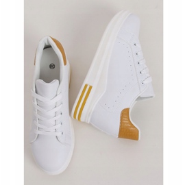 MY-0367 BLANCO / AMARILLO zapatillas blancas con cuña oculta 1