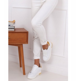 MY-0367 BLANCO / AMARILLO zapatillas blancas con cuña oculta 2