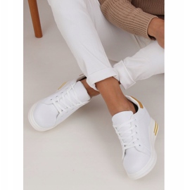 MY-0367 BLANCO / AMARILLO zapatillas blancas con cuña oculta 3