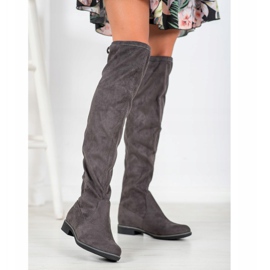 J. Star Botas altas de ante con ribete gris 2