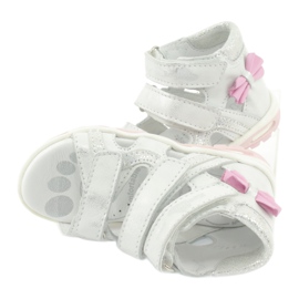 Sandalias con lazo Ren But 1489 blanco plateado rosa plata 1
