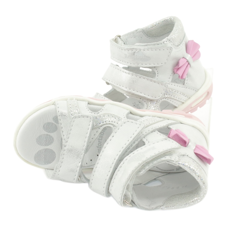 Sandalias con lazo Ren But 1489 blanco plateado rosa plata 1
