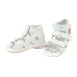 Sandalias con lazo Ren But 1489 blanco plateado rosa plata 3