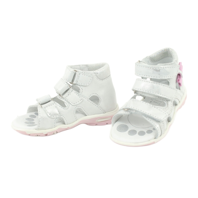 Sandalias con lazo Ren But 1489 blanco plateado rosa plata 3