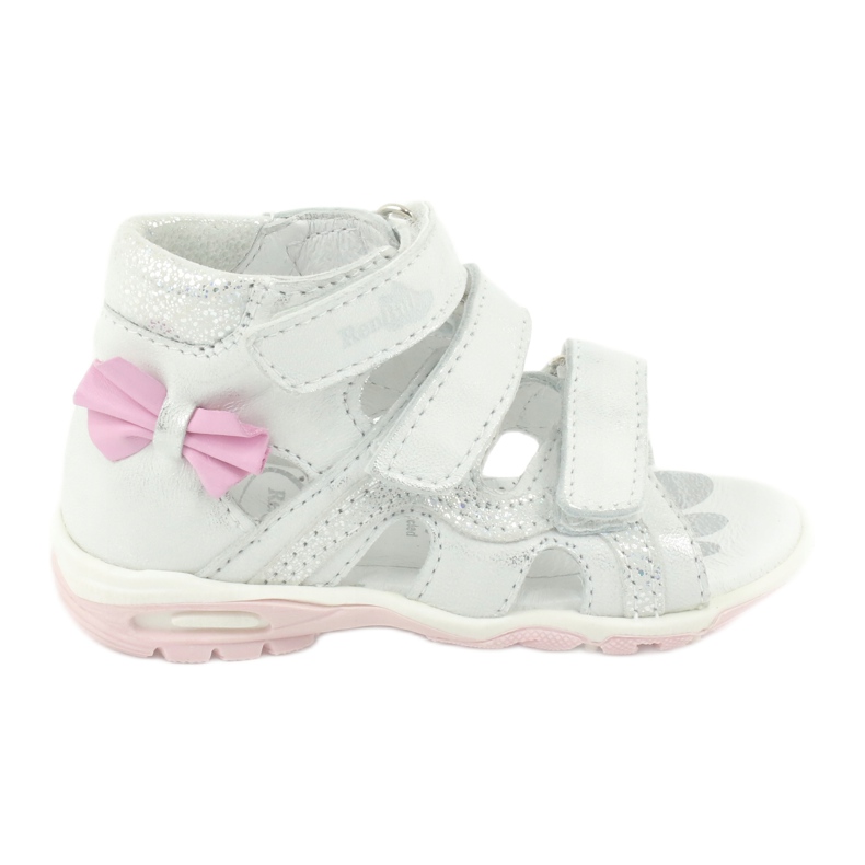 Sandalias con lazo Ren But 1489 blanco plateado rosa plata 2