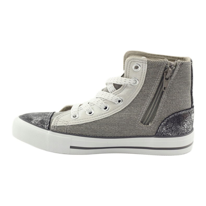 Zapatillas Big Star 374068 con estrella atada marrón gris 1