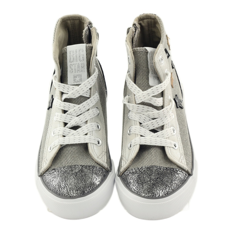 Zapatillas Big Star 374068 con estrella atada marrón gris 3