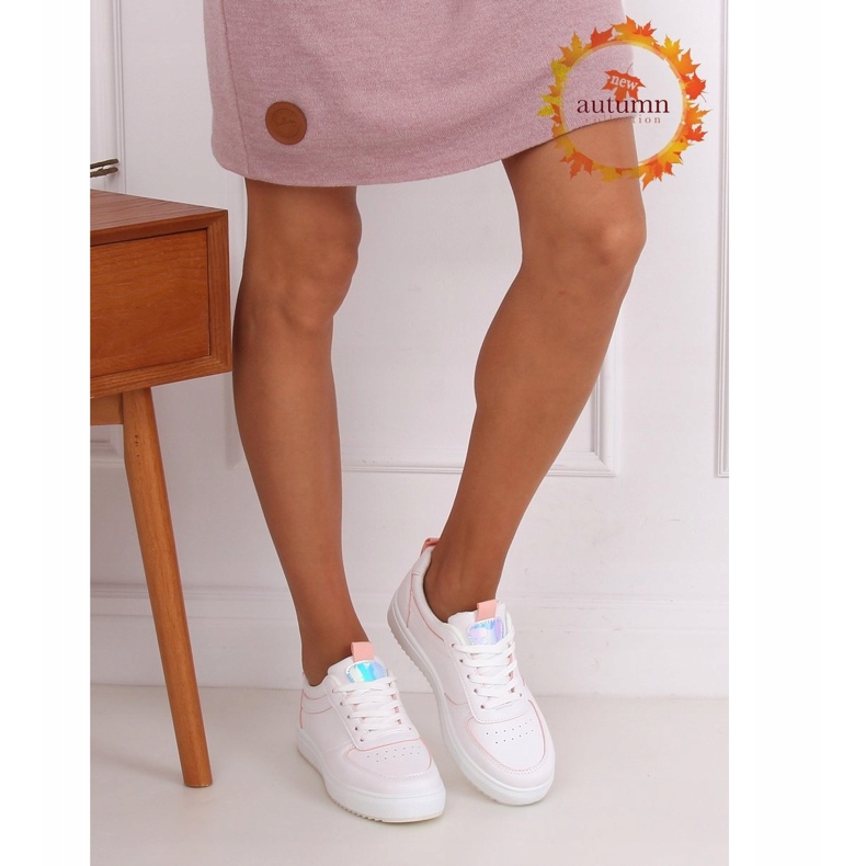 Zapatillas deportivas de mujer blancas KK-203 WHITE / PINK blanco rosado 1