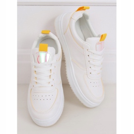 Zapatillas deportivas de mujer blancas KK-203 BLANCO / AMARILLO 1