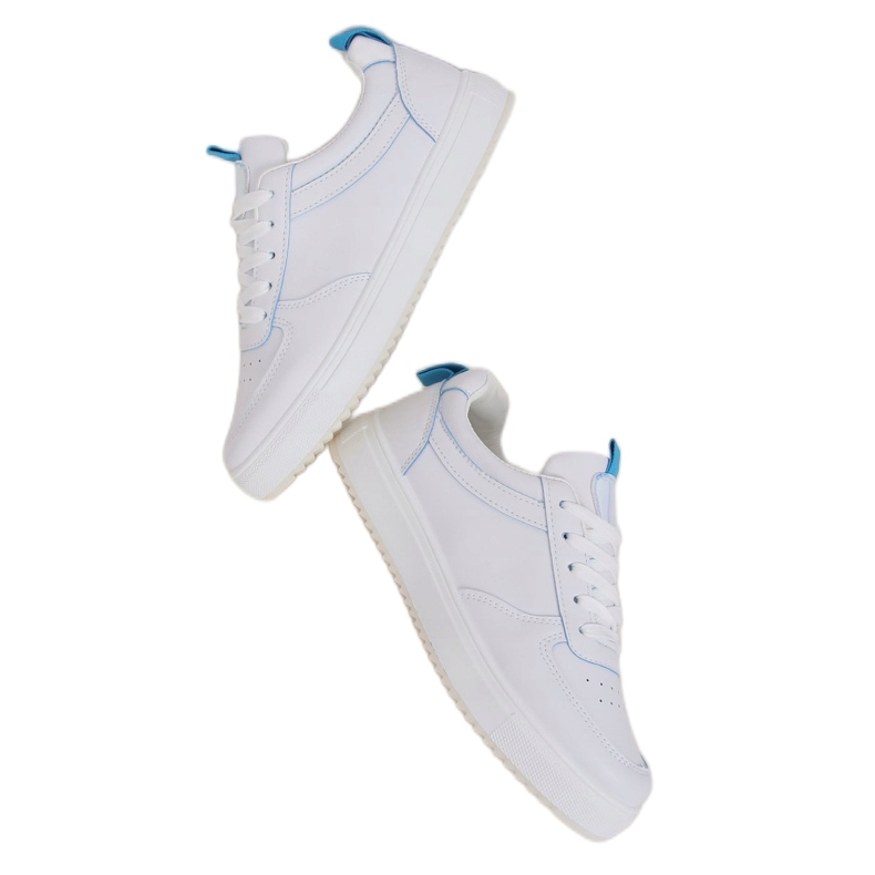 Zapatillas deportivas de mujer blancas KK-203 WHITE / BLUE blanco azul 1