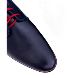 Mario Boschetti Zapatos Brogues para Hombre, Cuero Elegante, Menelaos Azul Marino rojo 3