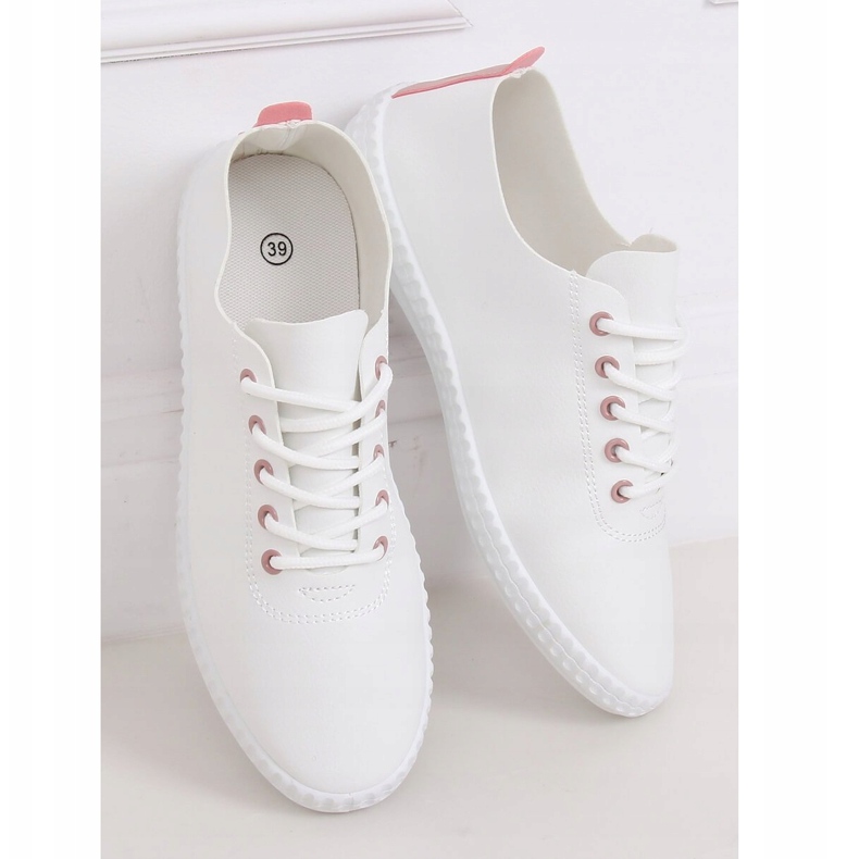 Zapatillas de mujer blancas y rosas 6165 Pink blanco rosado 1