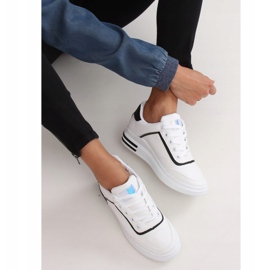 Zapatillas de mujer blancas 1239-Y Black blanco negro 2