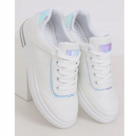 Zapatillas de mujer blancas 1239-Y Silver blanco gris 1