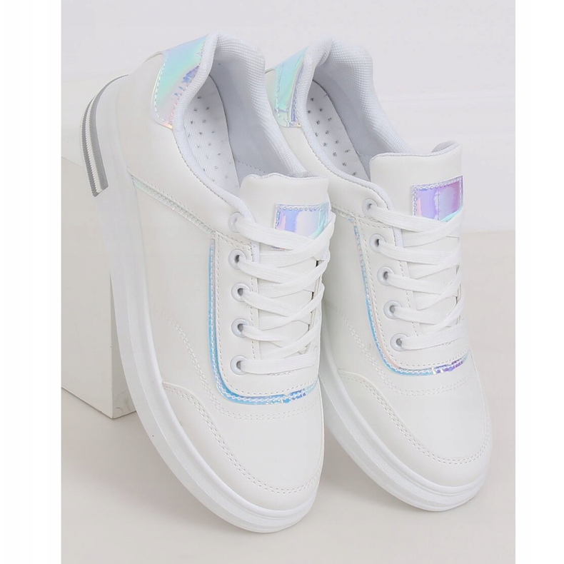 Zapatillas de mujer blancas 1239-Y Silver blanco gris 1