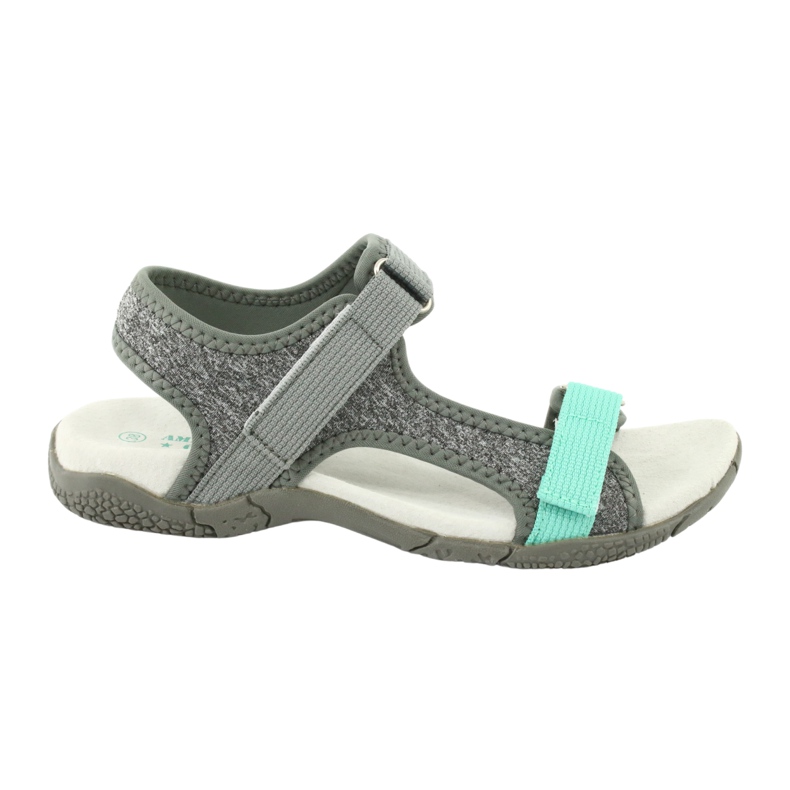 Sandalias con inserción de piel American Club RL23 / 20 gris verde 5
