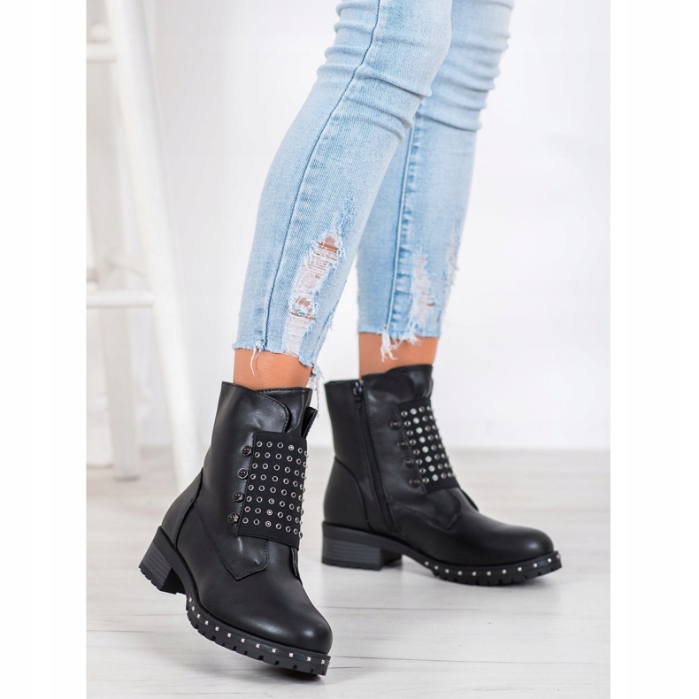 J. Star Trabajadores de moda con diamantes de imitación negro 1