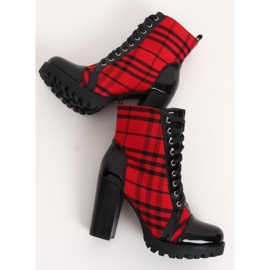 Botas rojas de tacones altos a cuadros NS080P Red rojo 3