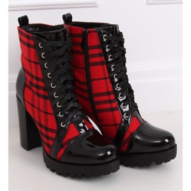 Botas rojas de tacones altos a cuadros NS080P Red rojo 2