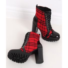 Botas rojas de tacones altos a cuadros NS080P Red rojo 4