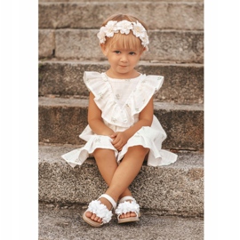 FRROCK Sandalias Infantiles Con Velcro Blanco Brillante Milena 5