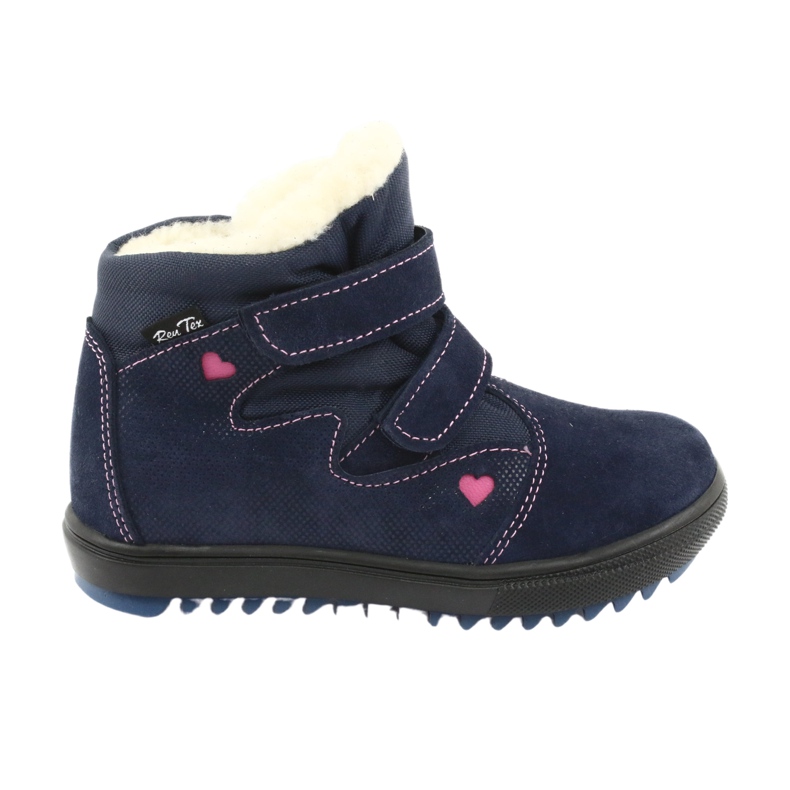 Botas con membrana Ren But 3346 velcro azul marino rosado 6