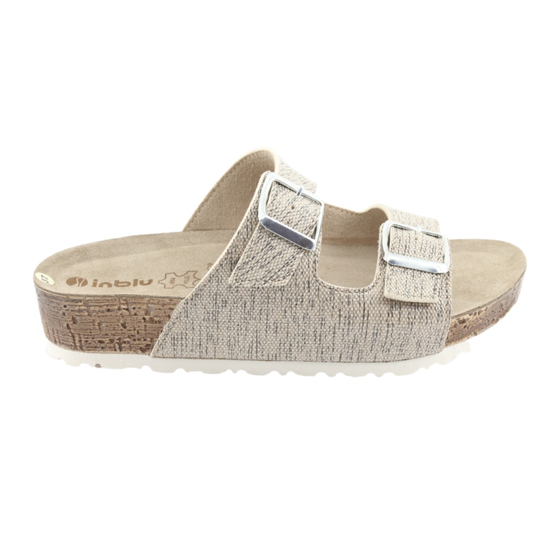 Zapatillas de mujer Inblu NM013 beige con partículas plateadas marrón gris 6
