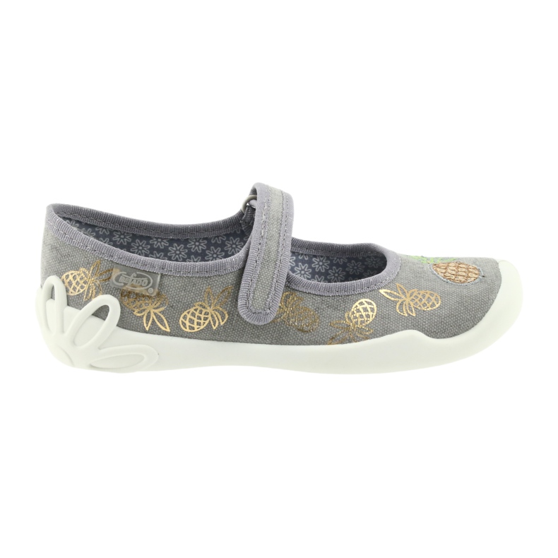 Zapatillas befado zapatillas infantiles 114Y345 velcro gris amarillo 5