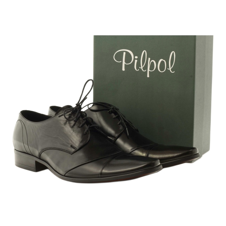 Zapatos de piel para hombre Pilpol 1138 negro 3