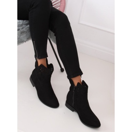 Botas tacón oculto calado negro CH2008 Negro 4