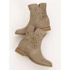 Bota calada con tacón oculto beige CH2008 Beige marrón 3